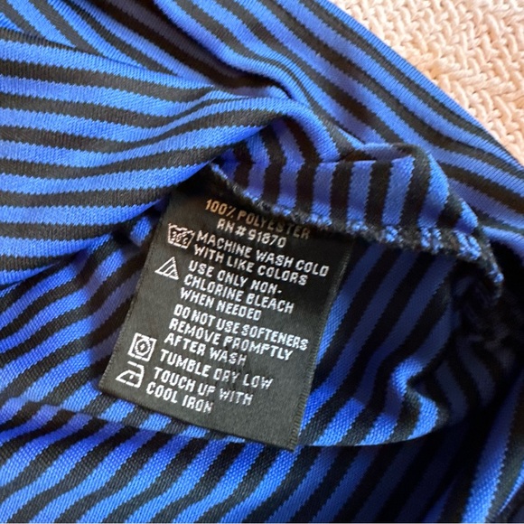 PGA Tour Long Sleeve Mens Golf Blue Striped Quarter-Zip Pullover Size M - Picture 10 of 10